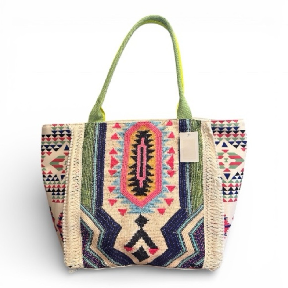 Trendy Multicolor Geometric Tote Bag
